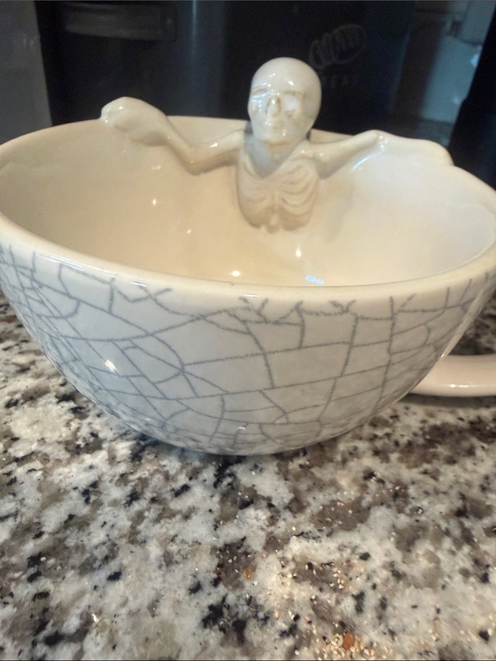 Cream Ceramic Mug with Figurine Accent - Picture 2 of 4